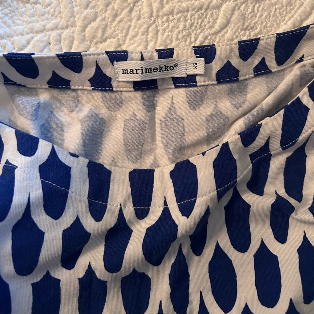 Marimekko Casual Stretch Dress Good Condition blue white - Picture 7 of 7